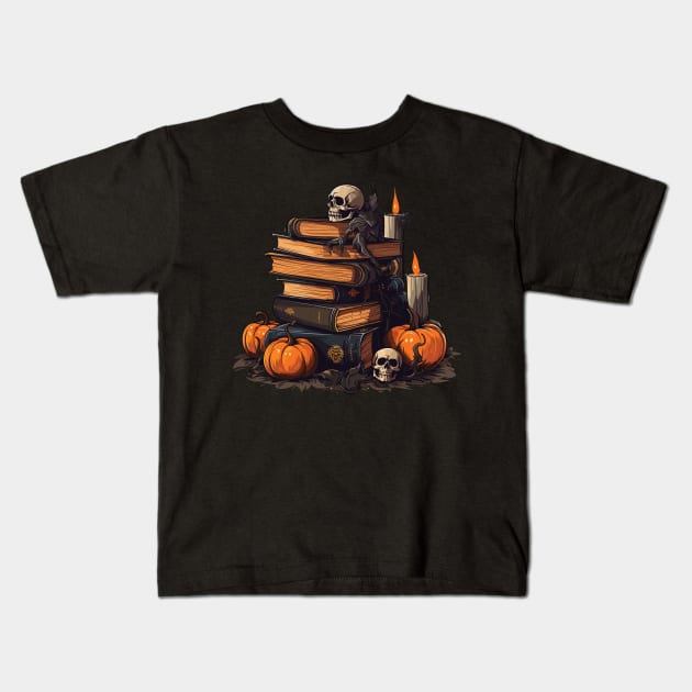 Halloween Gift For Book Lovers Kids T-Shirt by PaulJus